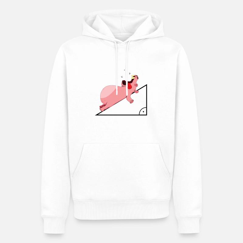 Nilpferd Hypotenuse Mathe Lustig - Männer Premium Bio Hoodie - Weiß