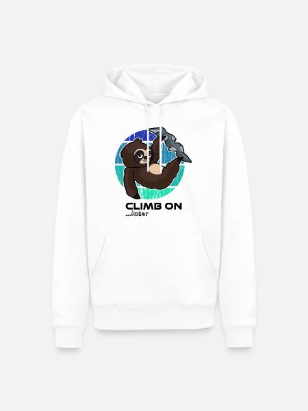 Klettern Faultier - Männer Premium Bio Hoodie - Weiß