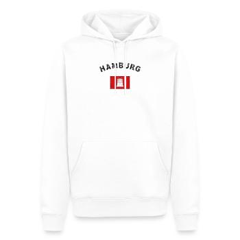 Hamburg Hansestadt Hamburger Hafen Hanseat Flagge - Männer Premium Bio Hoodie - Weiß - Vorne - Nico (187cm)