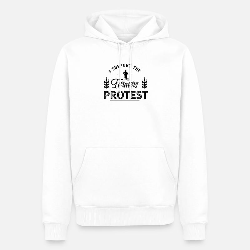 Bauernprotest Bauer Demonstration - Männer Premium Bio Hoodie - Weiß