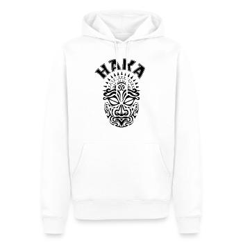 Haka Dance Maori Polynésie Tribal Tattoo Rugby - Sweat à capuche Premium bio Homme - blanc - Devant - Nico (187cm)