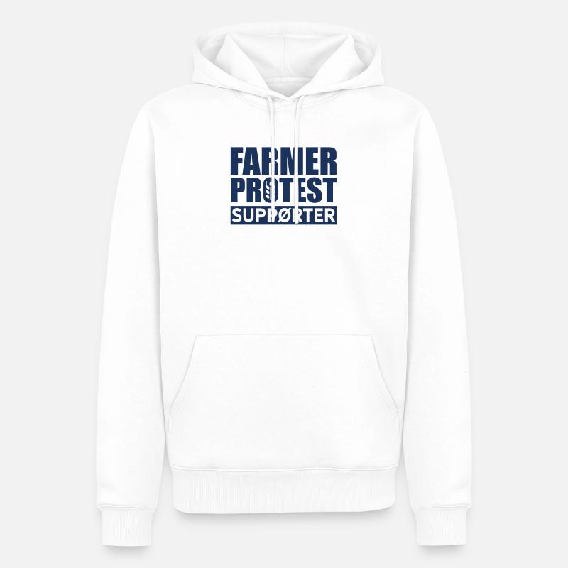 Bauernprotest - Männer Premium Bio Hoodie - Weiß