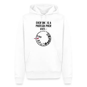 Photographe Photographie Photo Proverbes Manuellement Noir - Sweat à capuche Premium bio Homme - blanc - Devant - Nico (187cm)