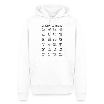 Lettres grecques - Sweat à capuche Premium bio Homme - blanc - Devant - Nico (187cm)