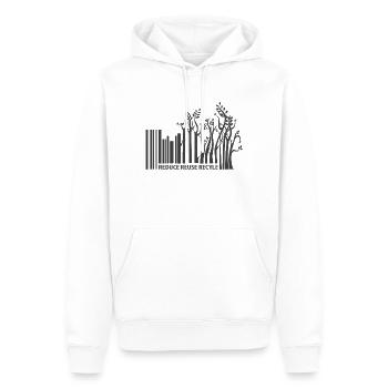 Code à barres de durabilité - Sweat à capuche Premium bio Homme - blanc - Devant - Nico (187cm)