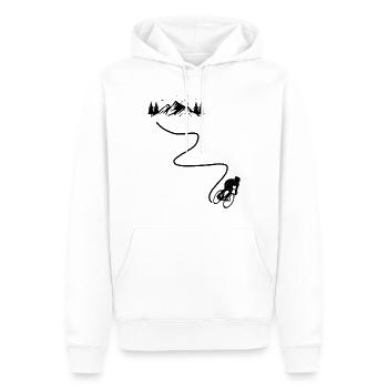 Vélo Cyclisme Cyclisme Montagnes - Sweat à capuche Premium bio Homme - blanc - Devant - Nico (187cm)