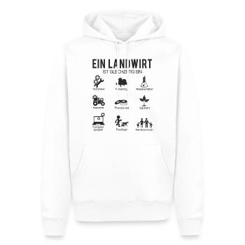 Landwirt - Männer Premium Bio Hoodie - Weiß - Vorne - Nico (187cm)