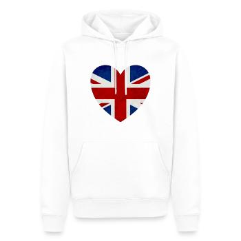 Heart UK Britain - Sweat à capuche Premium bio Homme - blanc - Devant - Nico (187cm)