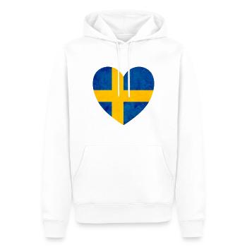 Schweden Herz Schwedische Flagge - Männer Premium Bio Hoodie - Weiß - Vorne - Nico (187cm)