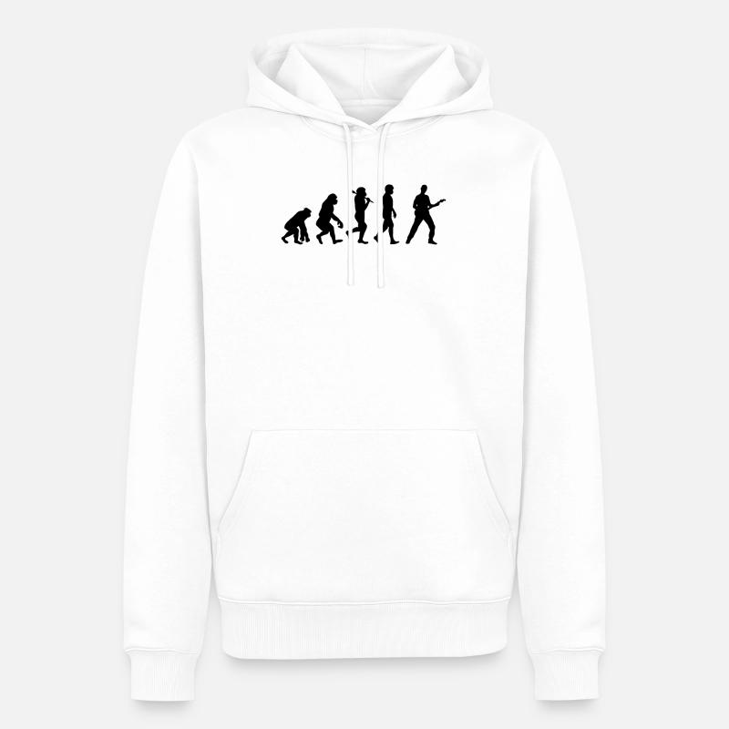 Musik Gitarre Evolution Geschenkidee - Männer Premium Bio Hoodie - Weiß