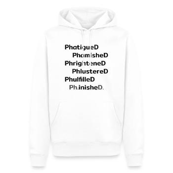 Doctorat.inishe.D. Promotion - Sweat à capuche Premium bio Homme - blanc - Devant - Nico (187cm)