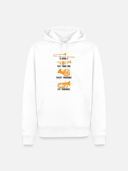 Posaune Musiker - Männer Premium Bio Hoodie - Weiß