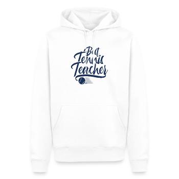 Entraîneur de tennis - Sweat à capuche Premium bio Homme - blanc - Devant - Nico (187cm)