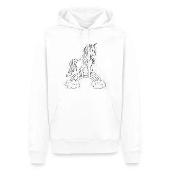 EINHORN UNICORN T-SHIRT ZUM BEMALEN FÜR KINDER - Männer Premium Bio Hoodie - Weiß - Vorne - Nico (187cm)