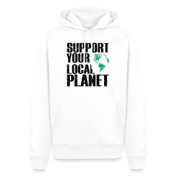 Support your Local Planet - Pro Umweltschutz - Männer Premium Bio Hoodie - Weiß - Vorne - Nico (187cm)