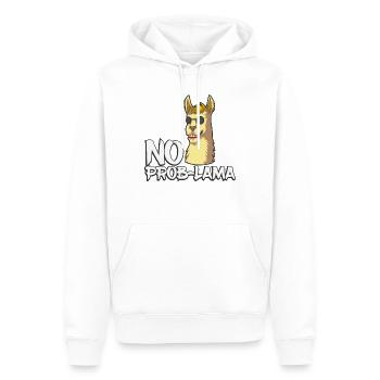No Prob Lama - Lama mit Sonnenbrille - Männer Premium Bio Hoodie - Weiß - Vorne - Nico (187cm)