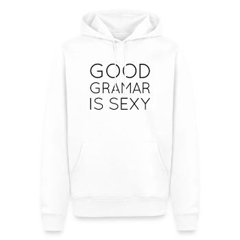 Une bonne grammaire est sexy - Sweat à capuche Premium bio Homme - blanc - Devant - Nico (187cm)