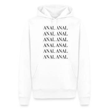 Anal sexe anal sexe anal - Sweat à capuche Premium bio Homme - blanc - Devant - Nico (187cm)