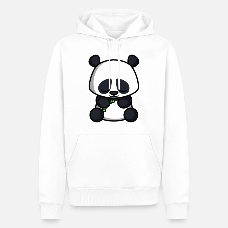 Panda fatigué - Sweat à capuche Premium bio Homme - blanc