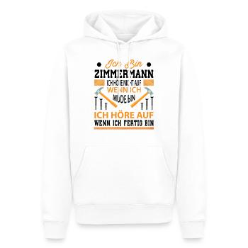 Zimmerer Lustig - Männer Premium Bio Hoodie - Weiß - Vorne - Nico (187cm)