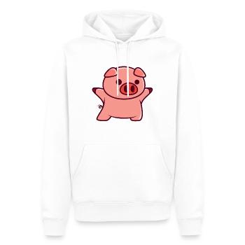 Petit cochon - Sweat à capuche Premium bio Homme - blanc - Devant - Nico (187cm)