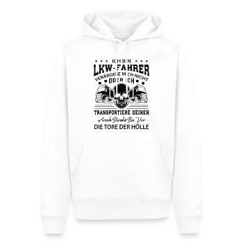 LKW Fahrer Geschenk - Männer Premium Bio Hoodie - Weiß - Vorne - Nico (187cm)