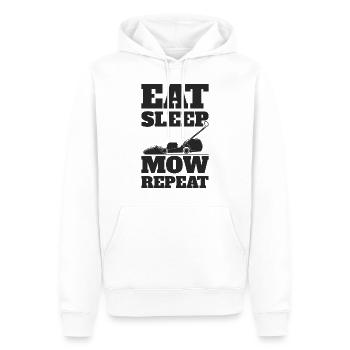Lawnmower Eat Sleep Repeat - Men’s Premium Organic Hoodie - white - Front - Nico (187cm)