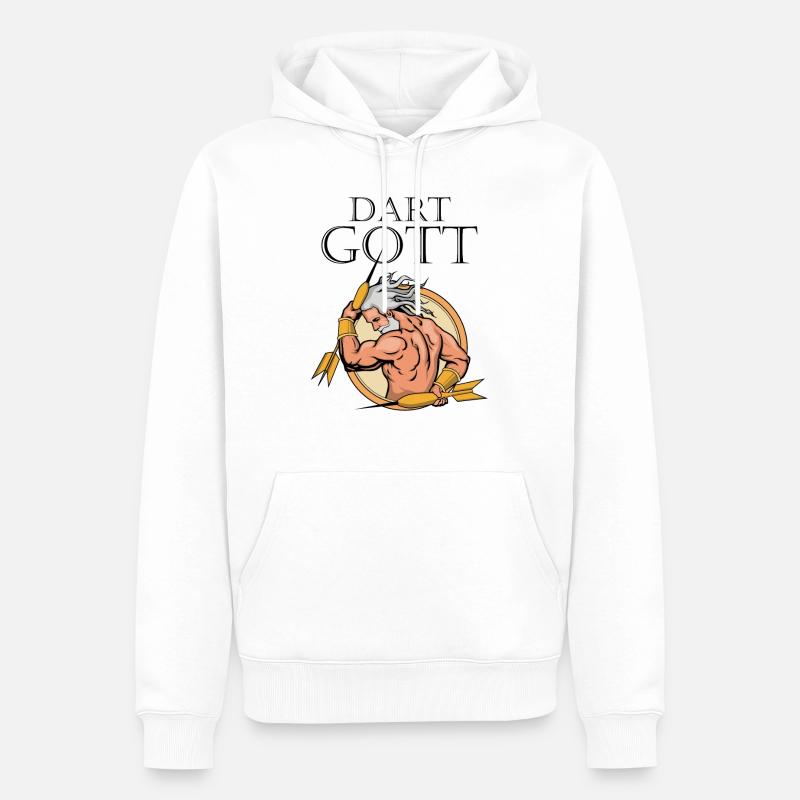 Dartgott - Männer Premium Bio Hoodie - Weiß
