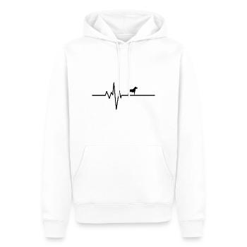 Chien de battement de coeur Chien de battement de coeur - Sweat à capuche Premium bio Homme - blanc - Devant - Nico (187cm)