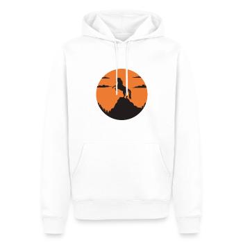 Cavalier équestre montagne équestre - Sweat à capuche Premium bio Homme - blanc - Devant - Nico (187cm)