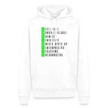 Ingenieur - Männer Premium Bio Hoodie - Weiß - Vorne - Nico (187cm)