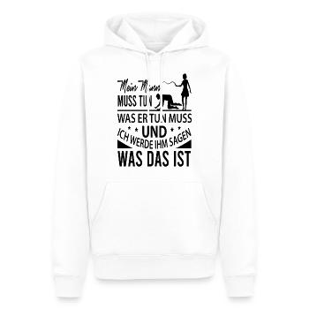 Frauentag - Männer Premium Bio Hoodie - Weiß - Vorne - Nico (187cm)