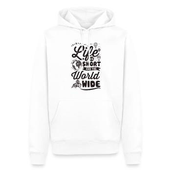 Voyage, voyage, voyage - Sweat à capuche Premium bio Homme - blanc - Devant - Nico (187cm)
