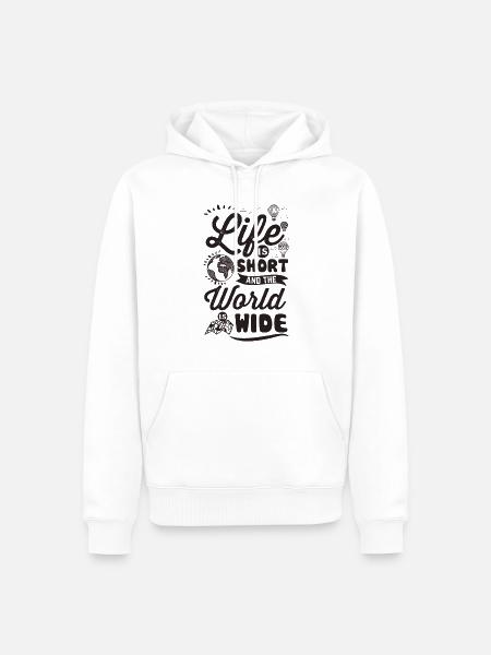 Travel, Trip, Reisen - Herre Premium økologisk hoodie - hvid