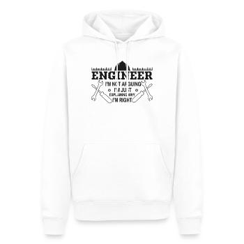 Arguments ingénieux drôles - Sweat à capuche Premium bio Homme - blanc - Devant - Nico (187cm)