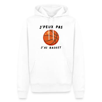 Je peux pas, j'ai basket - Sweat à capuche Premium bio Homme - blanc - Devant - Nico (187cm)