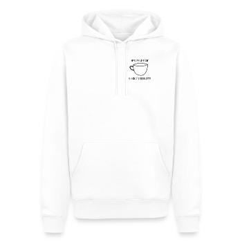 Sarcastic slogan Ladies Cup of Care coffee drink - Men’s Premium Organic Hoodie - white - Front - Nico (187cm)