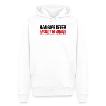 Hausmeister Geschenk Lustig Facility Manager Dokto - Männer Premium Bio Hoodie - Weiß - Vorne - Nico (187cm)