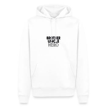 Frère oncle héros - Sweat à capuche Premium bio Homme - blanc - Devant - Nico (187cm)