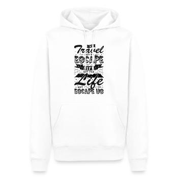 Travel Life - Männer Premium Bio Hoodie - Weiß - Vorne - Nico (187cm)