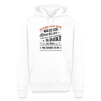 Älter werden - Männer Premium Bio Hoodie - Weiß - Vorne - Nico (187cm)