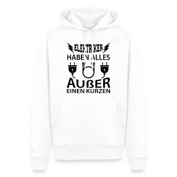Elektriker Spruch - Männer Premium Bio Hoodie - Weiß - Vorne - Nico (187cm)