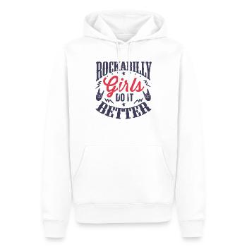 Rockabilly Girl - Sweat à capuche Premium bio Homme - blanc - Devant - Nico (187cm)