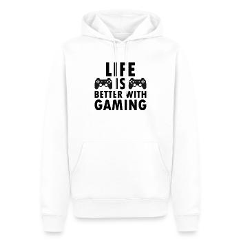 Gaming - Sweat à capuche Premium bio Homme - blanc - Devant - Nico (187cm)