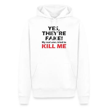 Breast breast cancer victory breasts women woman silicone - Men’s Premium Organic Hoodie - white - Front - Nico (187cm)