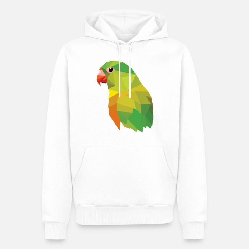 Papagei Vogel Mosaik low poly - Männer Premium Bio Hoodie - Weiß