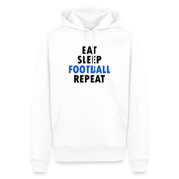 Eat Sleep Football Repeat - Sweat à capuche Premium bio Homme - blanc - Devant - Nico (187cm)
