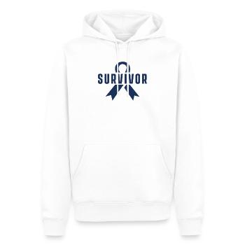 Victoire du cancer survivant lutte contre l'espoir tumoral - Sweat à capuche Premium bio Homme - blanc - Devant - Nico (187cm)