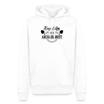 Creuser pelle équipe archéologue archéologie - Sweat à capuche Premium bio Homme - blanc - Devant - Nico (187cm)
