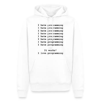 Entwickler Informatiker - Männer Premium Bio Hoodie - Weiß - Vorne - Nico (187cm)